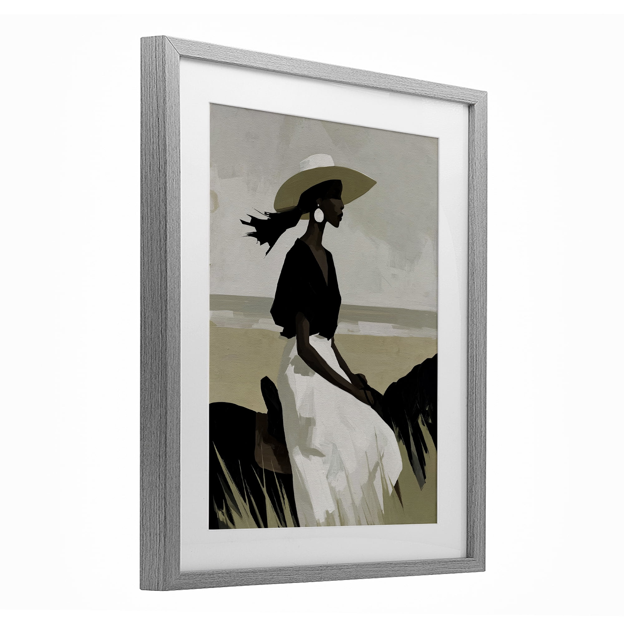 Stupell Industries Equestrian Windswept Muse Gray Framed Print Under Glass, design by Svetlana Aleynikova