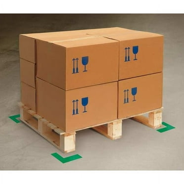 Mighty Line Floor Tape,Green,2 inx6 in,L,PK100 ANGLEG
