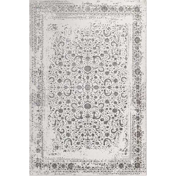 White Framed Area Rugs for Living Room Washable Rugs Boho Moroccan Area Rug Soft Neutral Geometric Bohemian Carpet Distressed Indoor Rug for Bedroom Dining Room Office Foldable Nonslip Rug