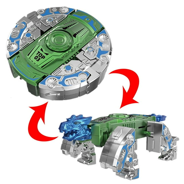 Gyroscope de Char de Bataille Mecha Dinosaure Transformable du Bout des Doigts, Deux Formes de Toupie, Décompression Créative, Rotation des Jouets pour Enfants
