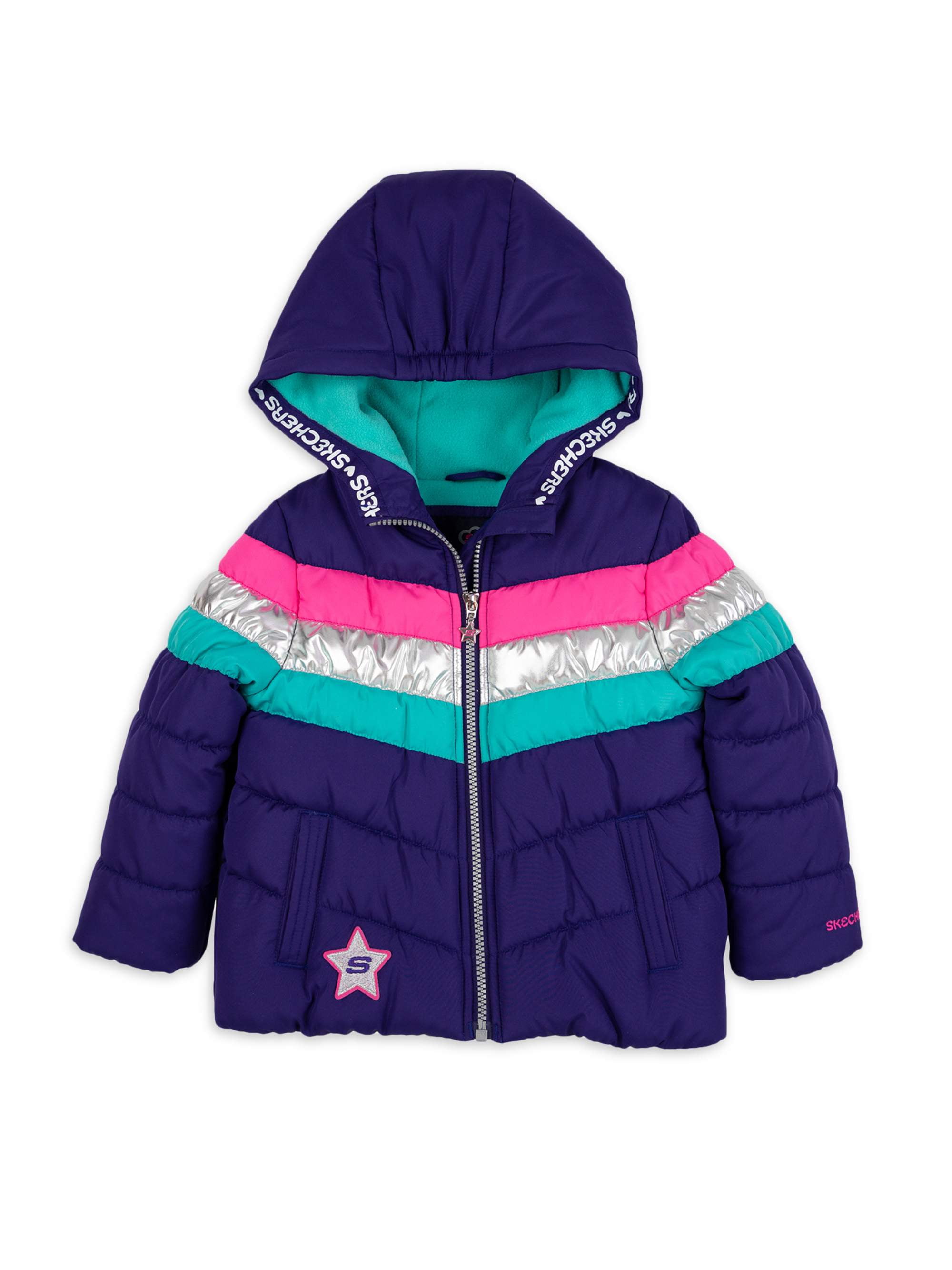 girls purple puffer jacket