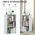 thumbnail image 6 of Topbuy 3-Tier Storage Cabinet Multi-functional Display Open shelf Bookcase MDF White, 6 of 8
