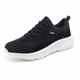 thumbnail image 1 of Men's Autumn/Winter Mesh Sports Shoes, Men's Pure Black Lightweight Work Shoes, Plcom Size Lightweight Versatile Shoes, 1 of 5