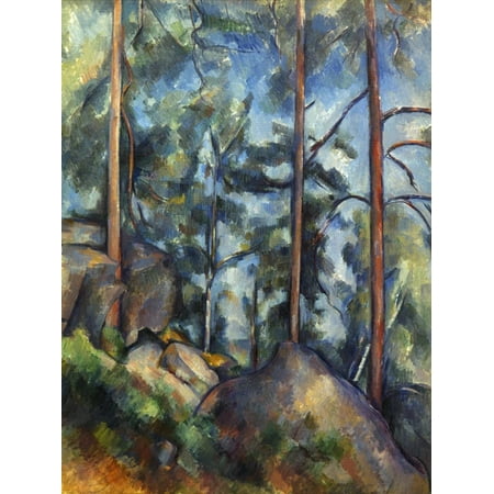 Cezanne: Pines, 1896-99 Pine Trees Painting Print Wall Art By Paul