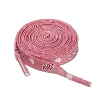 INSPIRE CHIC Unisex Heart Printed Shoelaces Cute Flat Shoe Laces Sneakers 2 Pairs Red 140cm/55.1"