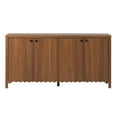 thumbnail image 4 of Walker Edison Modern Wood Scalloped Sideboard TV Stand, Medium Brown Oak, 4 of 15