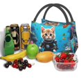 thumbnail image 3 of Fuzoiu Underwater Diving Cat Print Portable Insulation Lunch Bag,Large Lunch Box,Container Reusable Leakproof Tote for Work, Travel, and Outdoor Activities, 3 of 6