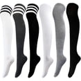thumbnail image 1 of 6 Pairs Over Knee Thigh Socks Knee-high Warm Stocking Women Boot Sock Leg Warmer, 1 of 5