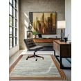 thumbnail image 6 of Unique Loom Chindi Jute Collection Area Rug - Striped (9' x 12' 2" Rectangle Ivory/Blue), 6 of 10