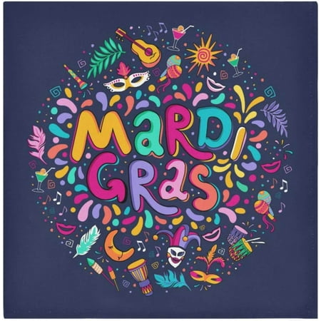 

Hyjoy Mardi Gras Cloth Napkins 4 Pack Reusable Washable Polyester Dinner Table Napkins for Family Kitchen Dining Party Decor