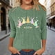 thumbnail image 2 of Mujeres 3/4 Manga Tops Y Blusas Impresas Cuello Redondo Casual Otoño Invierno Blusa, 3/4 Manga Casual Tops para Mujeres, 2 of 7