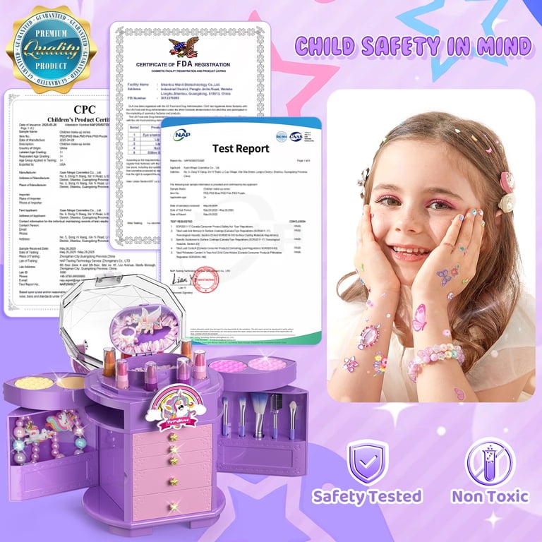 PERRYHOME, Kids Makeup Set, 2026, Washable Unicorn Toy for Girls 3