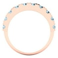thumbnail image 5 of 1 ctw Wedding Band for Women - 18K Rose Gold Simulated Blue Diamond Stackable Eternity Ring, 5 of 6