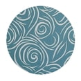 thumbnail image 2 of JEUXUS  Circular Table Cover Design Decoration Abstract Victorian Style Floral Leaves Table Cloth Wipe Clean Table Cover for Indoor and Outdoor Aqua, 2 of 7