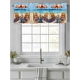 thumbnail image 4 of Coastal Sea Wave Curtain Valances for Windows, Summer Ocean Abstract Oil Painting Beach Kitchen Valance Window Treatment, Light Filtering Block Curtains for Bathroom/Bedroom/Living Room 42'' x 12'', 4 of 9