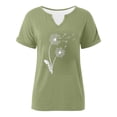 thumbnail image 5 of T Shirts for Women Summer Short Sleeve V Neck Casual Wildflower Graphic Tee Shirt Boho Tops, 5 of 5