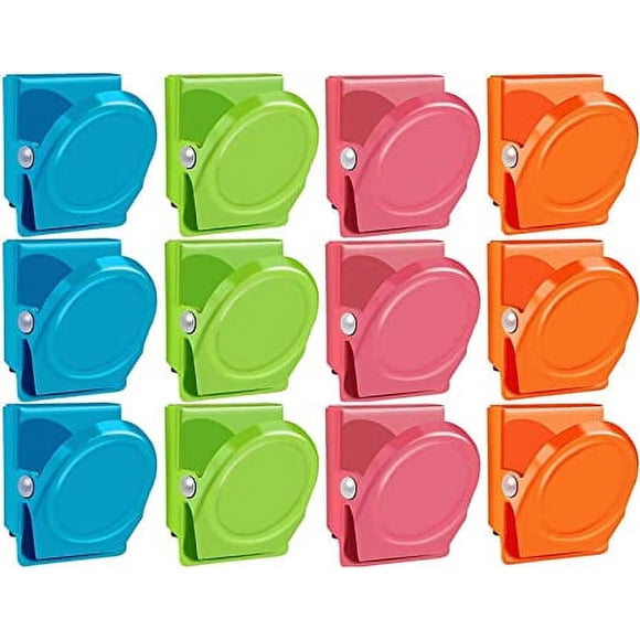Jinsinto 12 Pieces Fridge Magnet Clips, Refrigerator Whiteboard Wall for Photos, Pictures, Papers on Home Office Teaching
