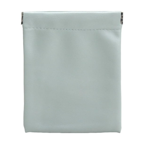 Bolsa de maquillaje de cuero sintético, organizador pequeño, bolsa de joyería de cuero sintético con cierre a presión, mini monedero para pulseras, Verde 12x15cm