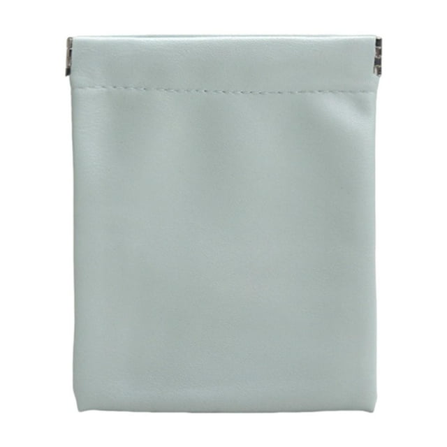 Bolsa de maquillaje de cuero sintético, pequeña bolsa organizadora de cuero sintético con cierre a presión, mini bolsa para joyas. Verde 12x15cm