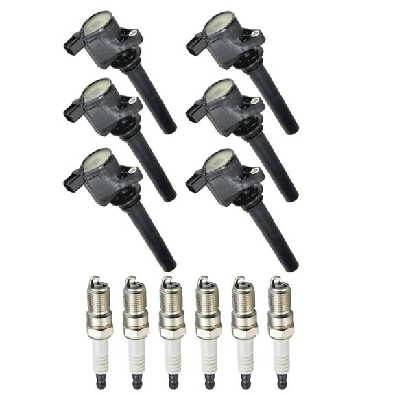 Set of 6 ISA Brand Ignition Coil and Spark Plug Compatible with 2005 2006 Ford Freestyle 3.0L V6 Replacement for DG513 FD502