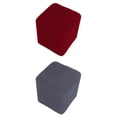 thumbnail image 1 of GUOOL Housse Extensible pour Repose-Pieds 2 Pcs Pouf Repose-Pieds Rouge+gris, 1 of 9