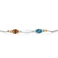 thumbnail image 2 of Gem Stone King 1.14 Ct Ecstasy Mystic Topaz London Blue Topaz 925 Silver and 10K Yellow Gold Lab Grown Diamond Bracelet for Women, 2 of 4