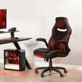 thumbnail image 2 of Xeno Gaming Chair in Black Faux Leather with Red Trim, 2 of 17