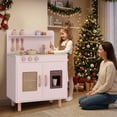 thumbnail image 4 of Gymax Play Kitchen w/Realistic Ice Maker Stove Accessories & Water Sink Storage Pink, 4 of 10