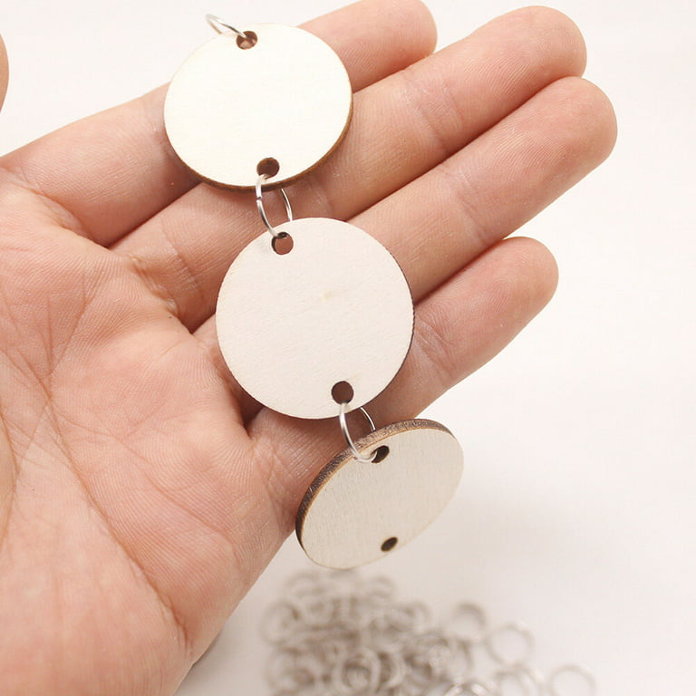 50 Pieces Round Shaped Wooden Discs Wood Tags with Hole Reminder Record  Calendar Wood Chips for