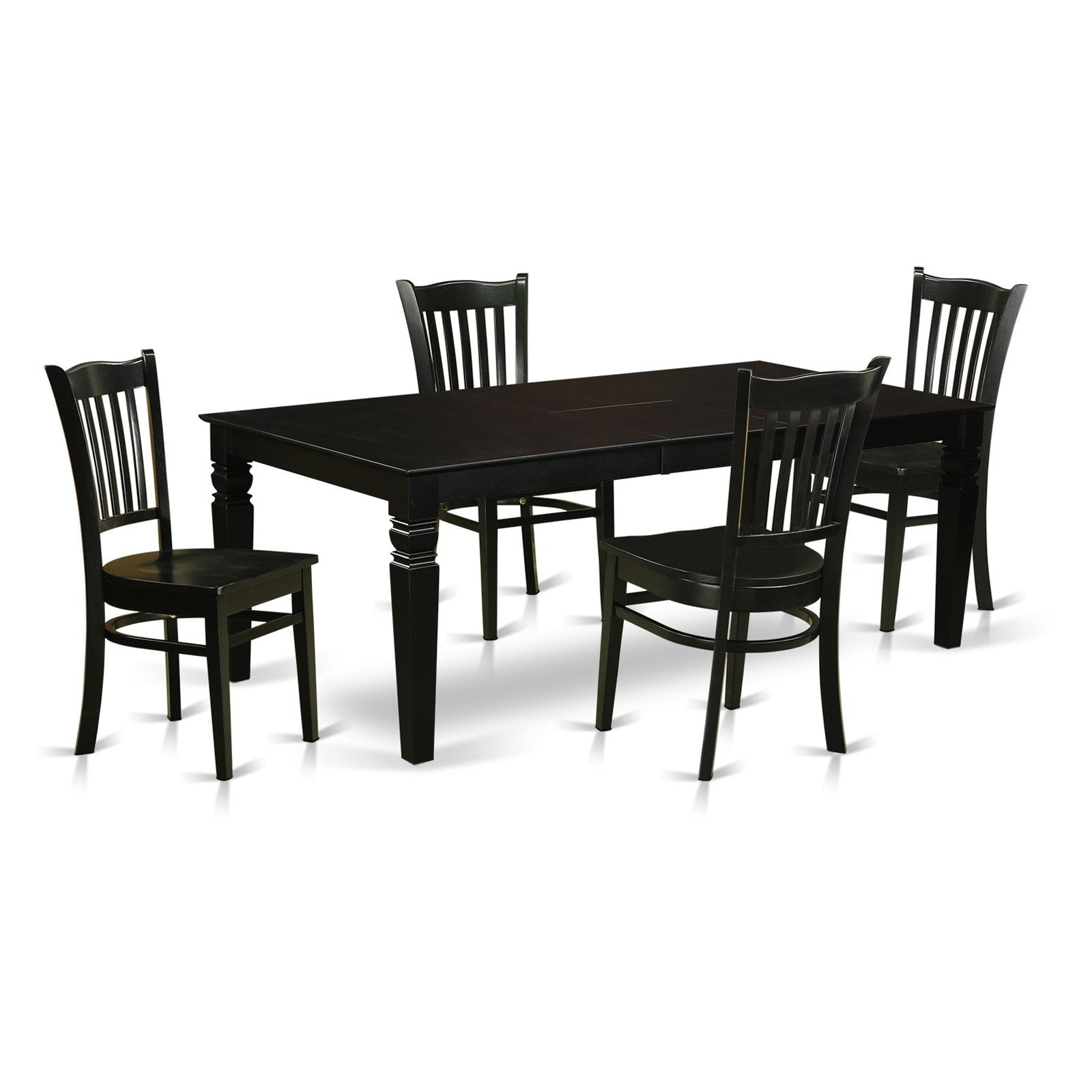 East West Furniture Logan 5 Piece Comb Back Dining Table Set Walmart