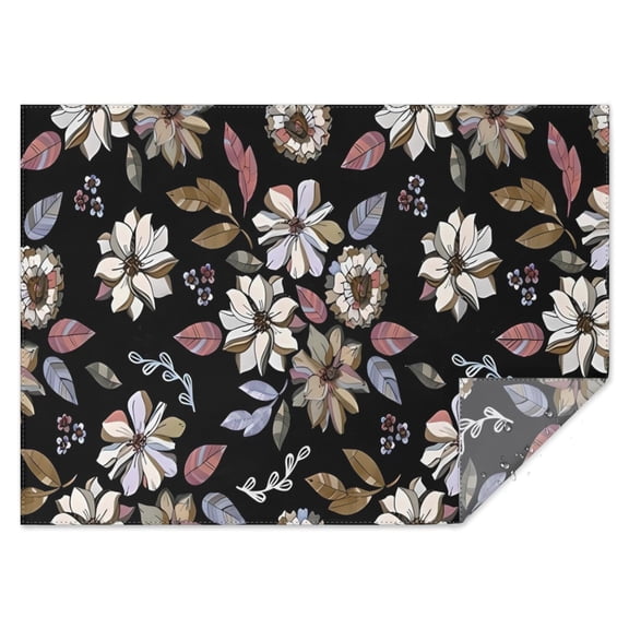 Pioneer Flower Floral Print Pattern Rectangle Tablecloth 60"x84",Waterproof Polyester Rectangle Table Cloth, Wipeable Spillproof Polyester Tablecloth for Dining, Camping, Indoor and Outdoor