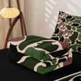 thumbnail image 6 of Manfei Woodland Wolves Zipper Twin Comforter Sets with Fitted Sheet and 2 Pillowcases,Cartoon Bear Zipper Bedding Set,Red Green,Black Reversible,4pcs, 6 of 8