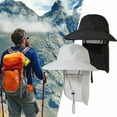 thumbnail image 5 of FaLX Unisex Sun Hat - Wide Brim, Breathable Mesh - Adjustable, UV-Resistant - Foldable, Block UV - Nylon Outdoor Camping Fishing Sun Hat with Neck Flap for Men, 5 of 8