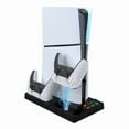 thumbnail image 2 of Multifunctional Cooling Stand for PS5 Pro & PS5 Slim, Dual Controller Charging Dock with Headphone Hanger Storage Organizer, 2 of 5