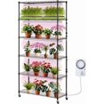 thumbnail image 1 of Plant Stand with Grow Light Grow Light Shelf with Cover and Thermometer Plant Shelf with Grow Light Full Spectrum Light Mini Plant Stand with Timer for Seed Starting ( s Light, 1 of 9