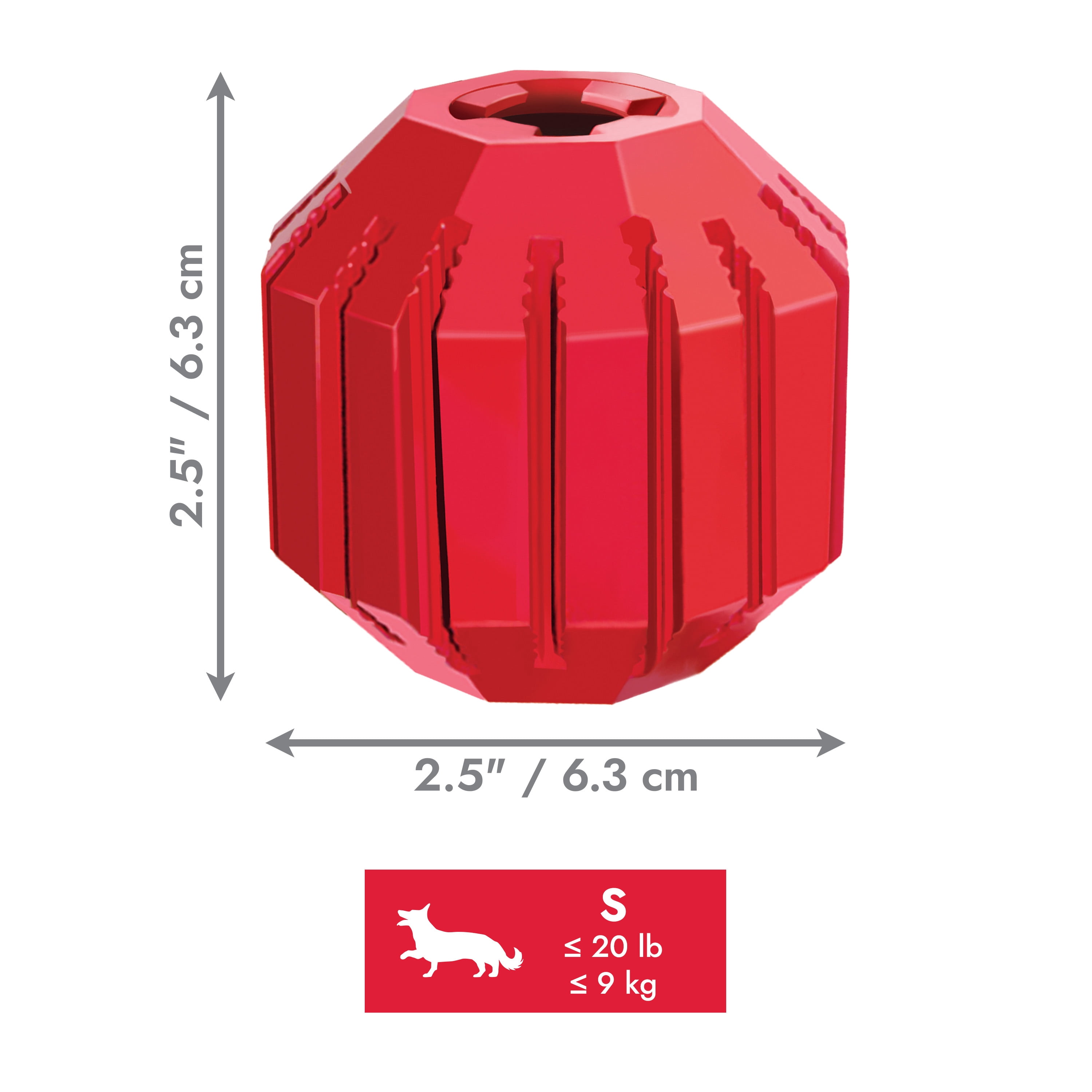 KONG® Stuff-a-Ball Classic Rubber Dog Toy, Ball, Small