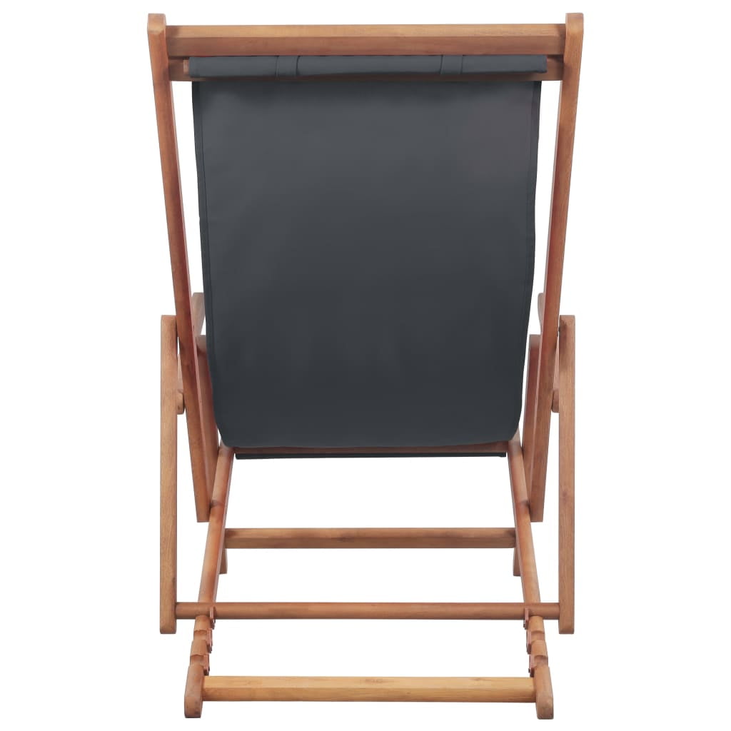Kepooman Outdoor Patio Fabric & Wooden Frame Folding Chair for Garden Beach, Grey Kepooman Outdoor Patio Fabric & Wooden Frame Folding Chair for Garden Beach, Grey