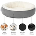 thumbnail image 2 of Round Donut Cat and Dog Cushion Bed, 30in Pet Bed for Medium or Large Dogs, Anti-Slip & Water-Resistant Bottom, Soft Durable Fabric Pet beds, Washable Calming Cat & Dog Bed Grey, 2 of 7