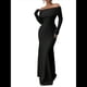 thumbnail image 2 of Vestido Ajustado de Larga con Hombros Descubiertos para Mujer, Elegante Vestido para Cóctel o Fiesta Negro XXL, 2 of 9