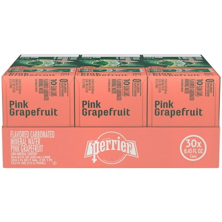 PERRIER Pink Grapefruit Flavored Carbonated Mineral Water 30-8.45 fl. oz. Cans