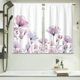 thumbnail image 3 of Boho Leaf Floral Kitchen Curtains Colorful Botanical Leaves Bathroom Curtains Window Treatment Drapes Tier Bohemian Plant Cafe Small Bedroom Short French Door Curtains 2 Panels 28x40 Inch, 3 of 9
