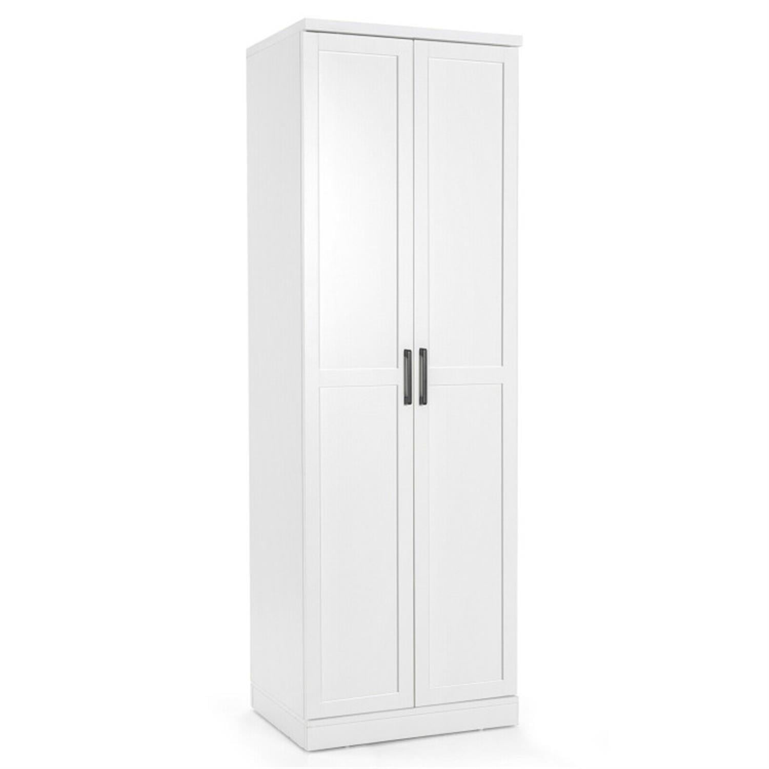 Demi Bonn 70" Freestanding Storage Cabinet with 2 Doors and 5 Shelves, Bathroom Cabinet, Pantry Cabinets, White