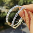 thumbnail image 6 of Yinguo Women's Jewelry Large Earrings Round Rhinestone Earrings Thin hanging Gold Silver Elegant Rhinestone Earrings Wedding Accessories Valentine's Day Gift, 6 of 6