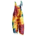 thumbnail image 2 of DDAPJ pyju Wide Leg Jumpsuits for Women 2025 Trendy Tie Dye Print Casual Baggy Overalls Summer Linen Beach Rompers Adjustable Strap Long Playsuit Sales of The Day Clearance Prime Multicolor M, 2 of 5