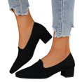 thumbnail image 3 of asddcavvf Ladies High Heel Single Shoes Large Size Retro Round Head Thick Heel Deep Mouth Ankle Boot, 3 of 8