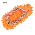 thumbnail image 3 of Uxcell Washable Multifunction Chenille Duster Mop Slippers Cleaning Shoes Cover Orange 4 Pack, 3 of 5