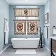 thumbnail image 5 of Vintage Metal Brown Star Berry Wreath Curtain Tier and Valance Set 3 Piece, Farm Retro Buffalo Plaid 3-inch Rod Pocket Window Tier Curtains Valance for Kitchen Living Room, 5 of 9