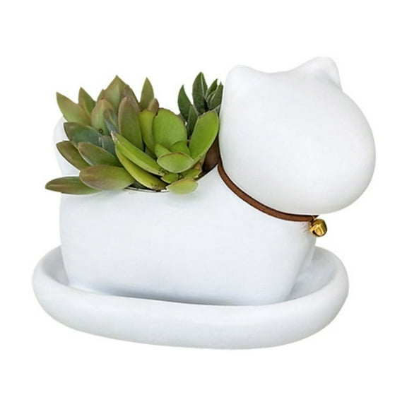Cute Succulent Plant Pots, Animal-shaped Flower Pots Desktop Decorative Ornaments Suitable For Home, Office, Desks (Cat )