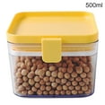 thumbnail image 1 of Tanque de alimentos sellado de plástico transparente Caja de almacenamiento de conservación fresca a prueba de humedad Recipiente para frascos de cereales para refrigerios, Amarillo, S Advancent HA000760-01B, 1 of 6