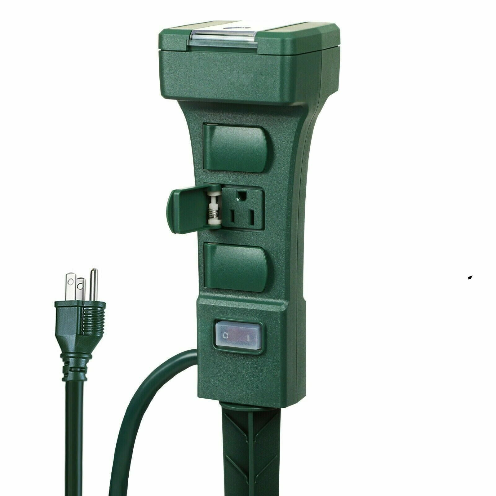 SPC1236AT/27 Weather Resistant Plug-in 6-Hour Countdown Seasonal/Landscape Lighting Philips Rotatable Digital Yard Stake Timer 6 Grounded Outlets Custom ON/OFF Times Light Sensor